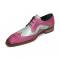 Duca Di Matiste "Saranno" Pink/Bone Genuine Italian Calf Leather Lace-Up Dress Shoes.